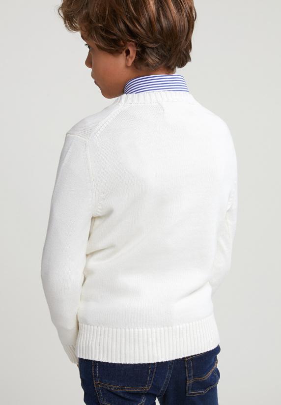 River Woods Custom Fit Wollen Trui Ronde Hals écru