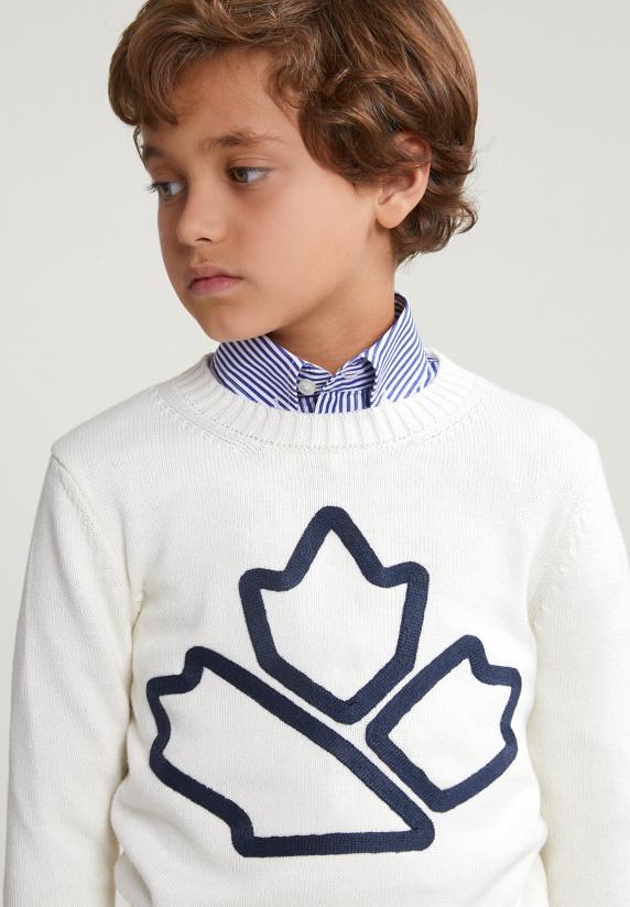 River Woods Custom Fit Wollen Trui Ronde Hals écru