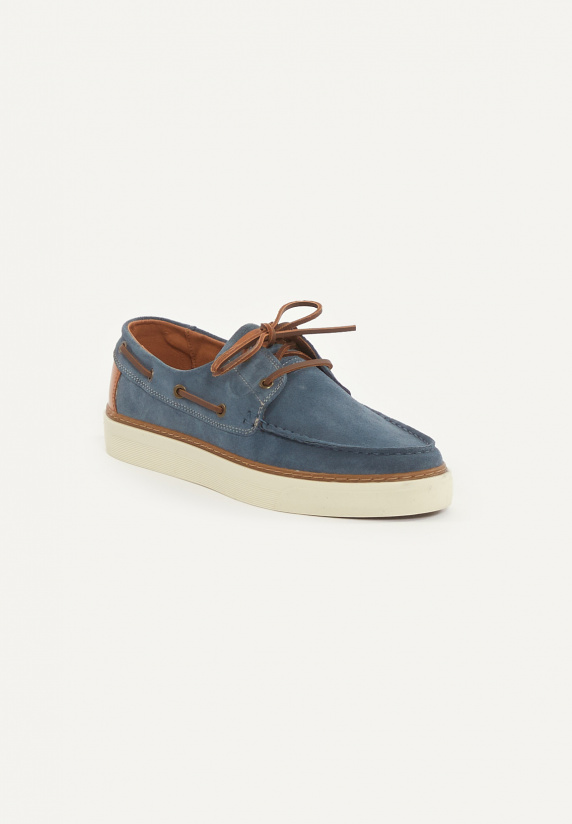 River Woods Daim Bootschoenen Met Veters Blauw