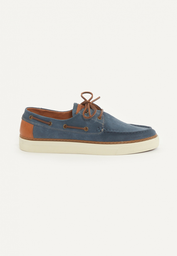 river woods Daim bootschoenen met veters blauw