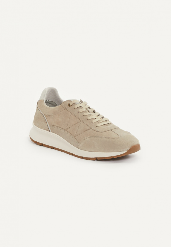River Woods Daim Sneakers Met Veters Beige