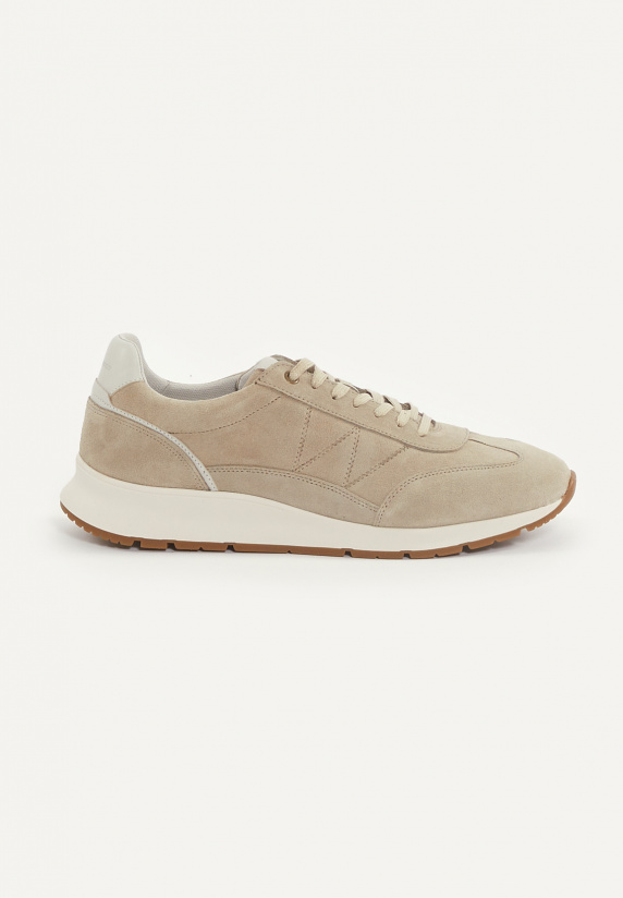 river woods Daim sneakers met veters beige