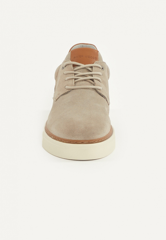 River Woods Daim Sneakers Met Veters Beige