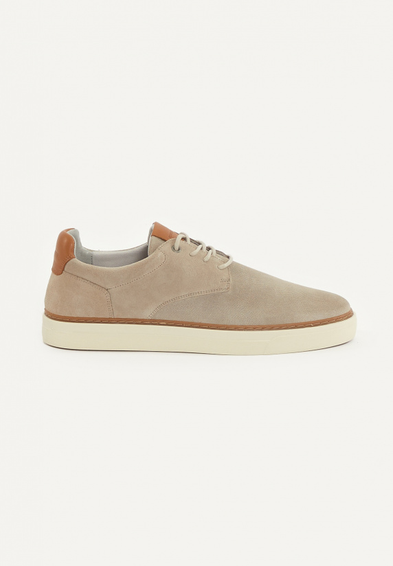 river woods Daim sneakers met veters beige