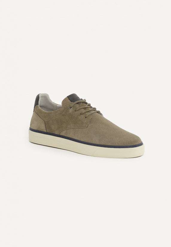 River Woods Daim Sneakers Met Veters Kaki