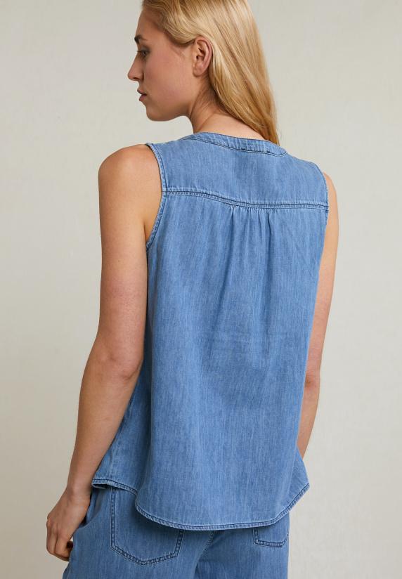 River Woods Denim Geknoopte Top Met Strik