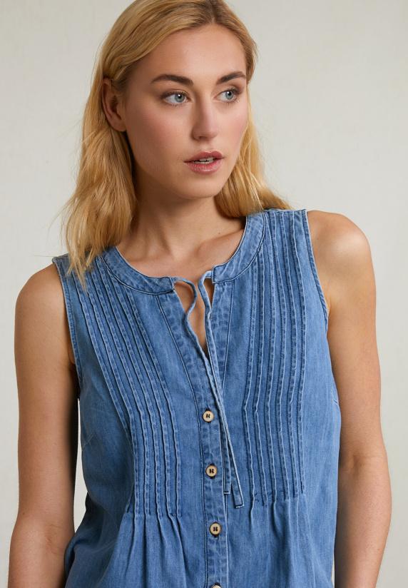 River Woods Denim Geknoopte Top Met Strik