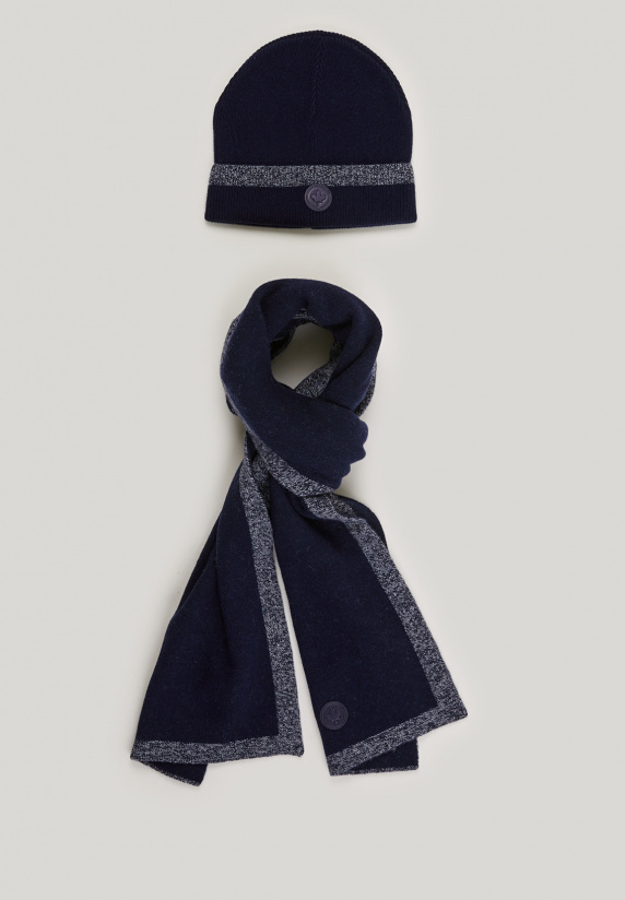 River Woods Doos Sjaal En Muts Navy Voor Heren