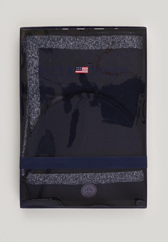 River Woods Doos Sjaal En Muts Navy Voor Heren