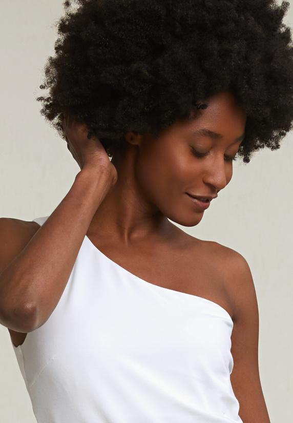 River Woods Ecru Asymmetrische Top