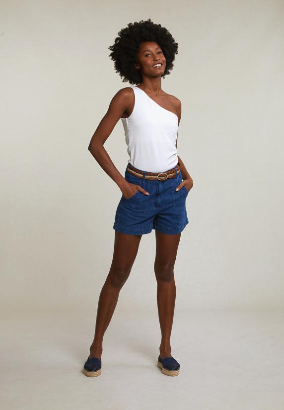 River Woods Ecru Asymmetrische Top