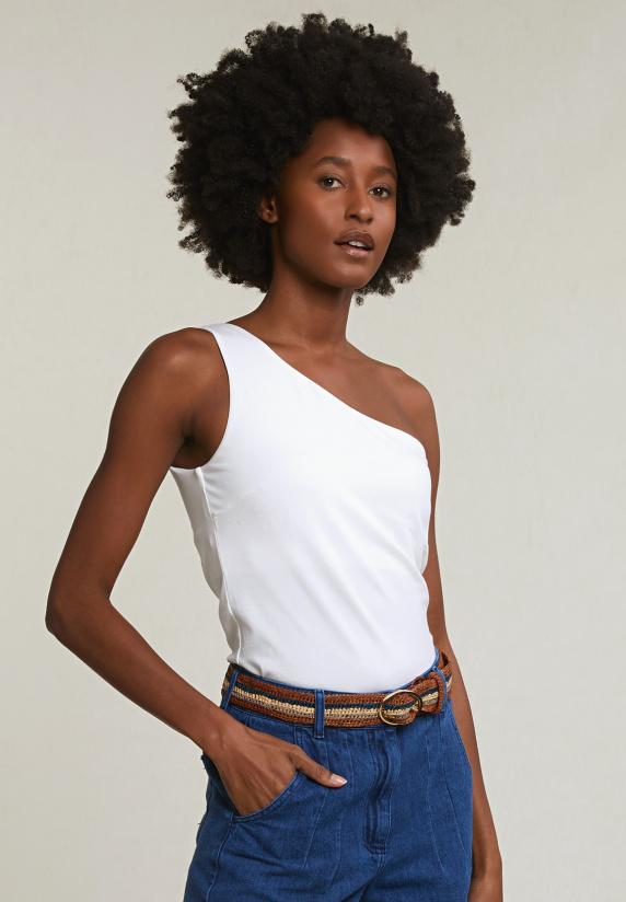 river woods Ecru asymmetrische top