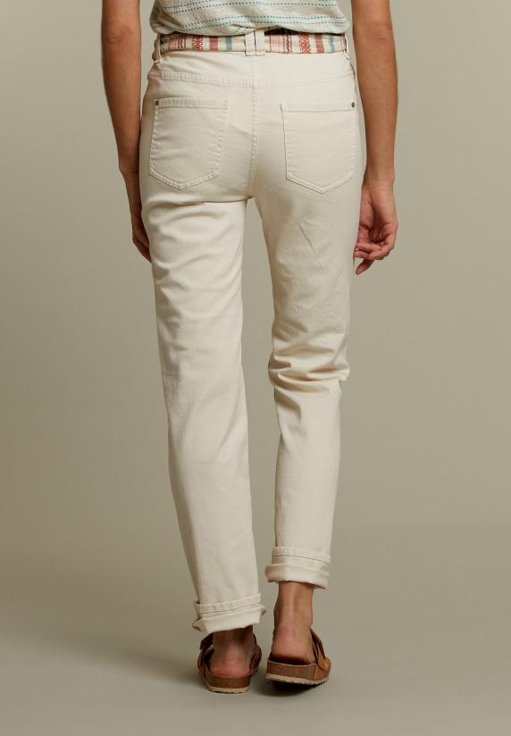 River Woods Ecru Broek In Katoen