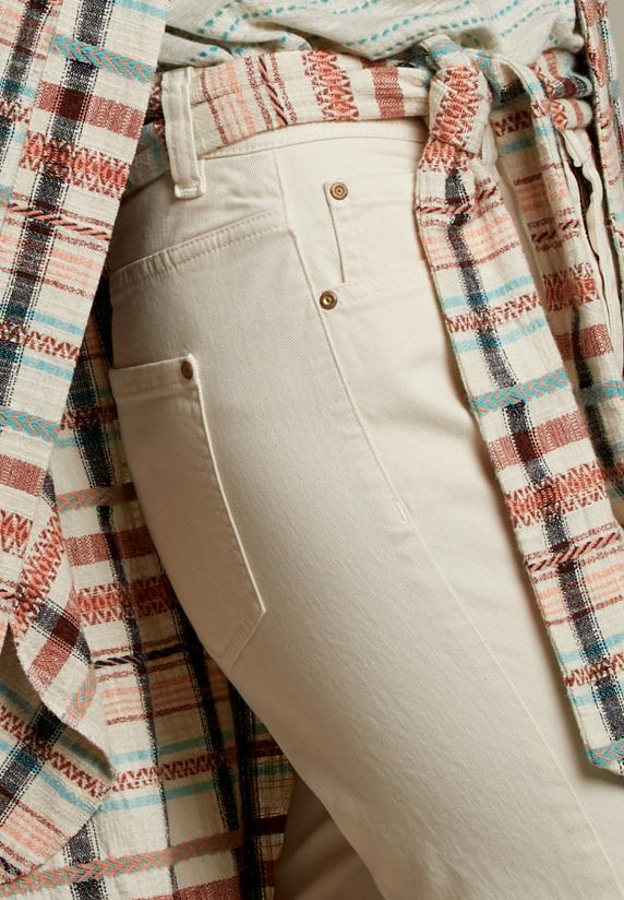 River Woods Ecru Broek In Katoen