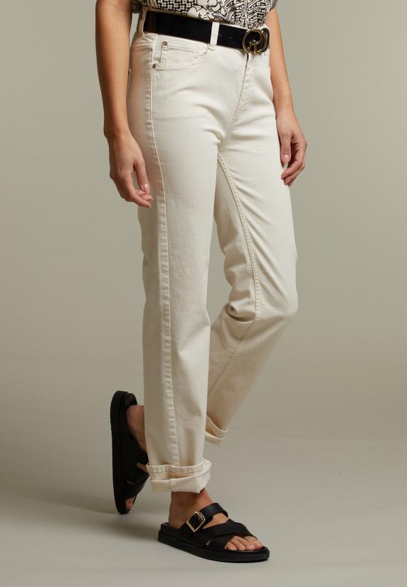 River Woods Ecru Broek In Katoen