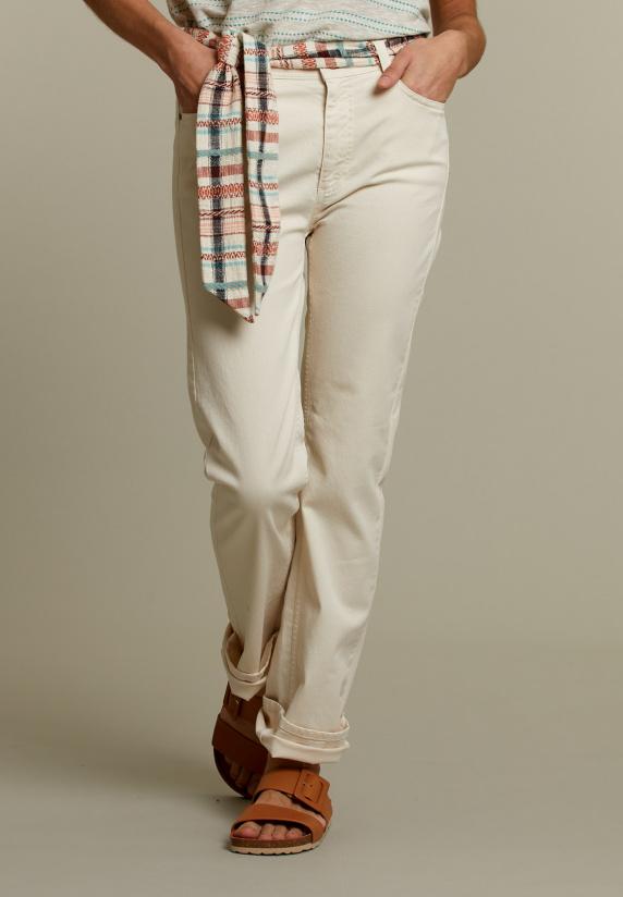 river woods Ecru broek in katoen