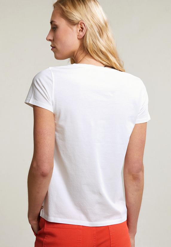 River Woods Ecru Fantasie T-shirt Korte Mouwen