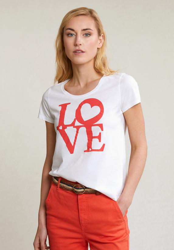 river woods Ecru fantasie T-shirt korte mouwen