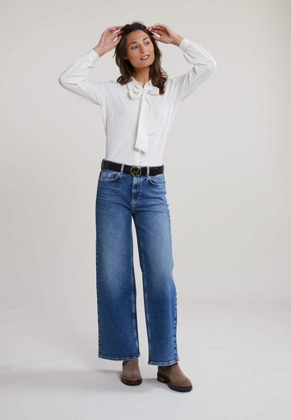 River Woods Ecru T-shirt Lange Mouwen