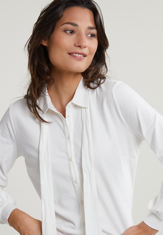 River Woods Ecru T-shirt Lange Mouwen