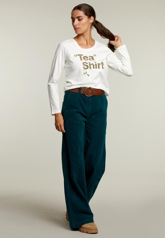 River Woods Ecru T-shirt Ronde Hals