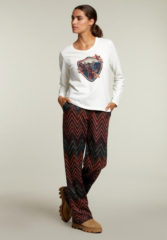 River Woods Ecru T-shirt Ronde Hals