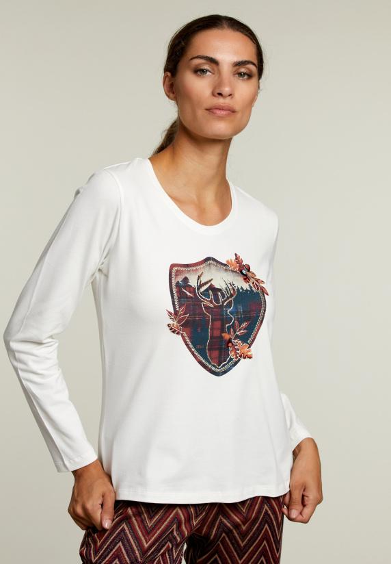 river woods Ecru T-shirt ronde hals