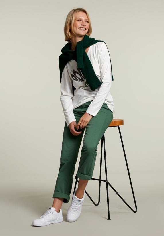 River Woods Ecru T-shirt Ronde Hals