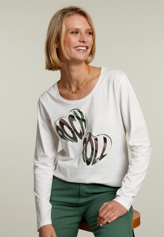 river woods Ecru T-shirt ronde hals