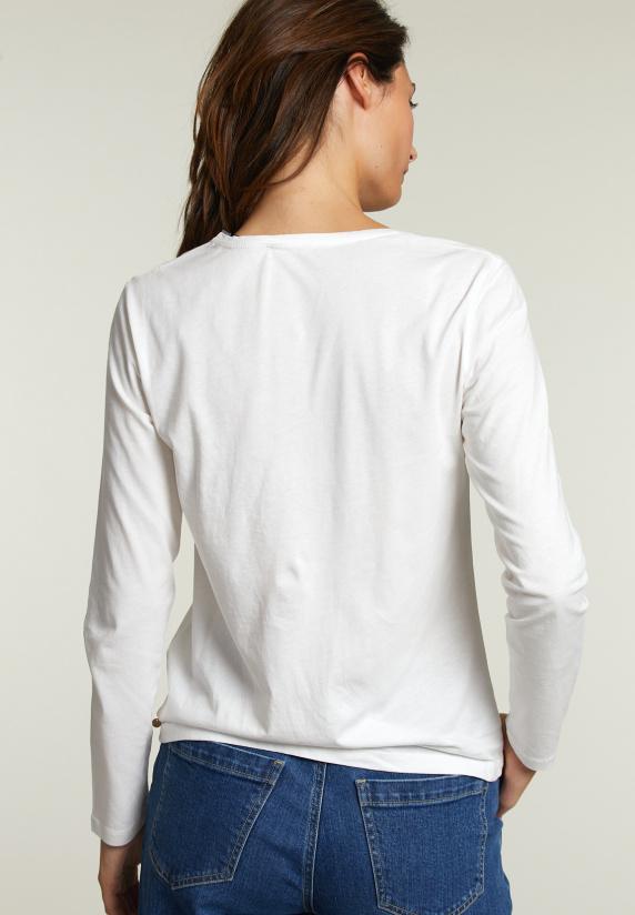 River Woods Ecru T-shirt Ronde Hals