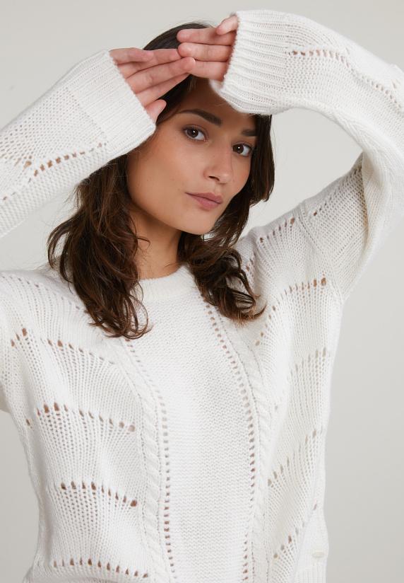 River Woods Ecru Wollen Trui Ronde Hals