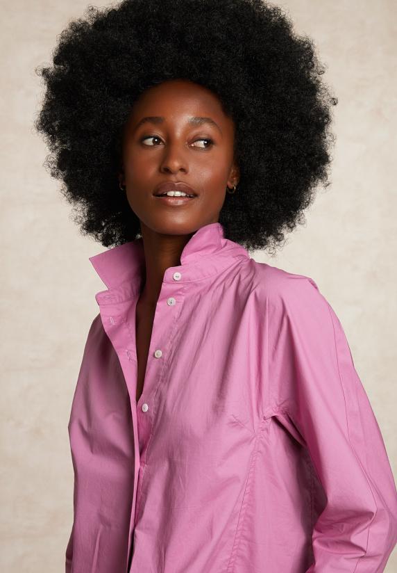 River Woods Effen Klassieke Blouse Roze