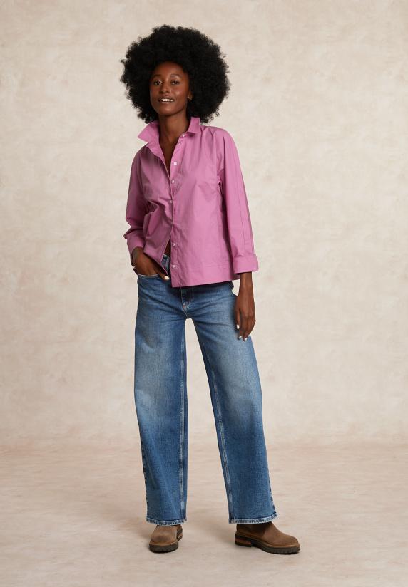 River Woods Effen Klassieke Blouse Roze