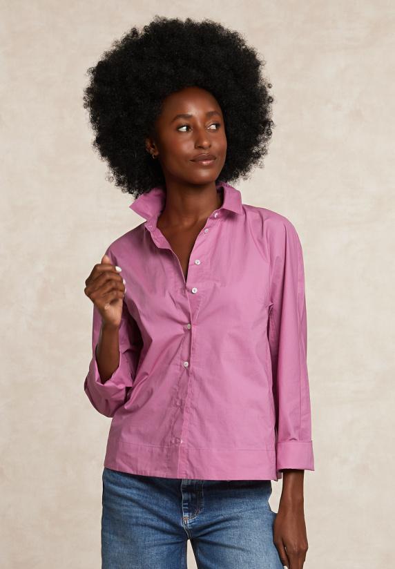 river woods Effen klassieke blouse roze