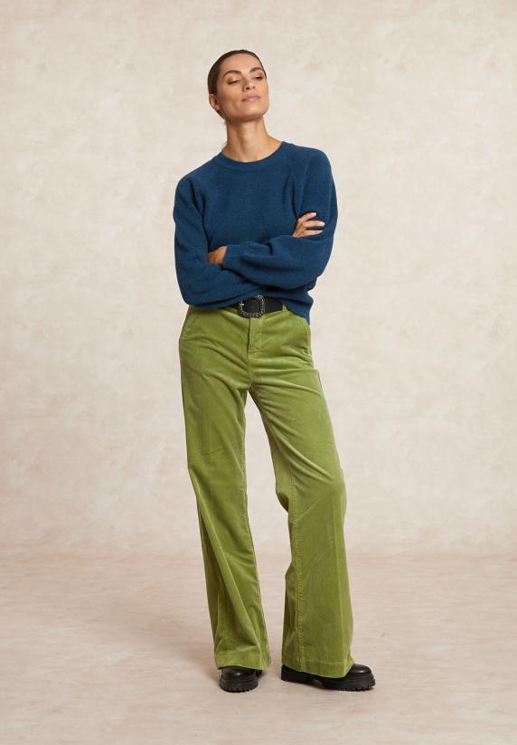 River Woods Effen Trui Ronde Hals Blauw