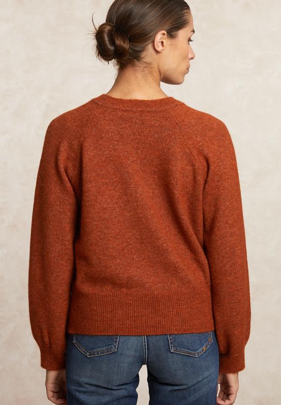 River Woods Effen Trui Ronde Hals Oranje