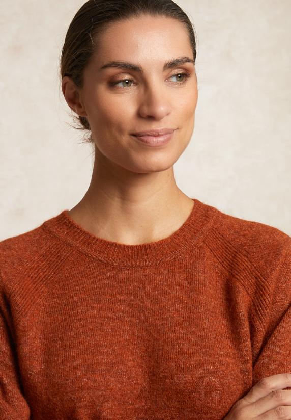 River Woods Effen Trui Ronde Hals Oranje