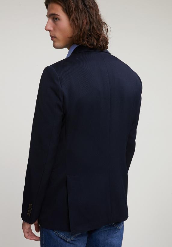 River Woods Effen Zuivere Scheerwol Blazer Blauw