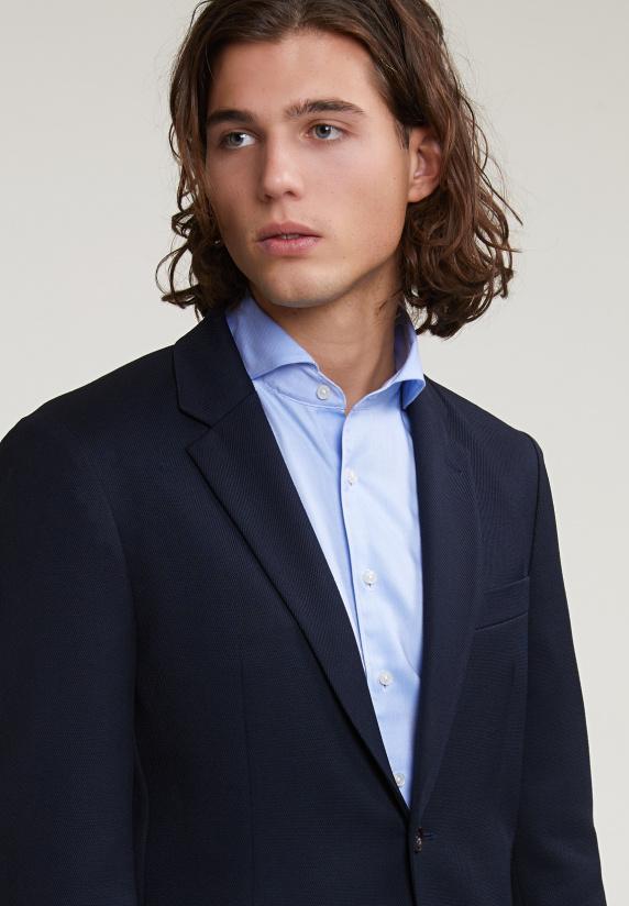 River Woods Effen Zuivere Scheerwol Blazer Blauw