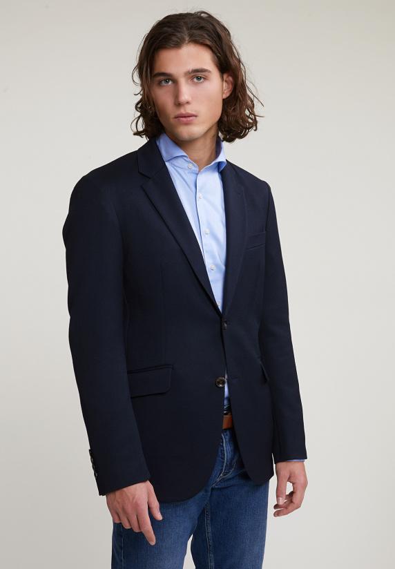 River Woods Effen Zuivere Scheerwol Blazer Blauw