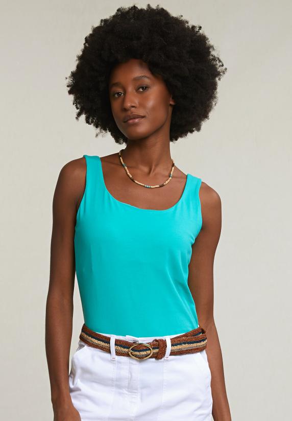 River Woods Emerald Groen Basic Stretch Topje