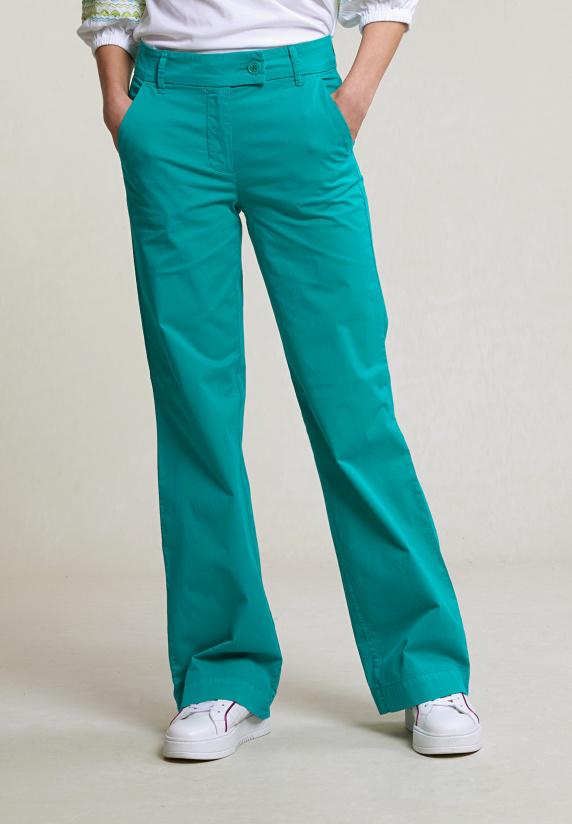 River Woods Emerald Groene Rechte Stretch Broek