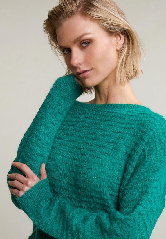 River Woods Emeraldgroene Mohair Trui Ronde Hals