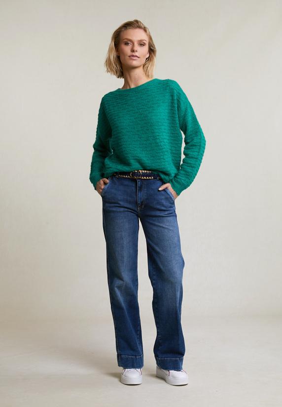 River Woods Emeraldgroene Mohair Trui Ronde Hals