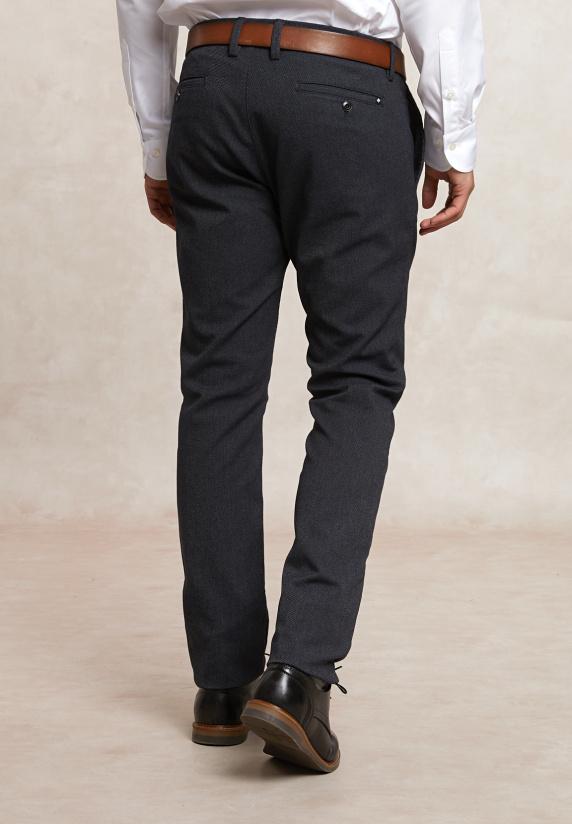 River Woods Fancy Chinobroek Stretch Navy