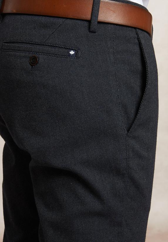 River Woods Fancy Chinobroek Stretch Navy