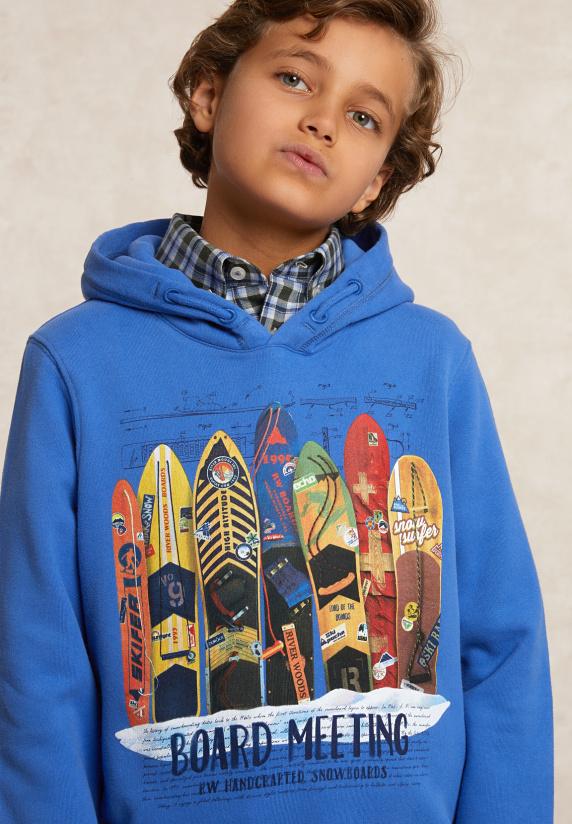 River Woods Fancy Fleece Hoodie Blauw