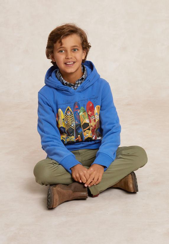 River Woods Fancy Fleece Hoodie Blauw