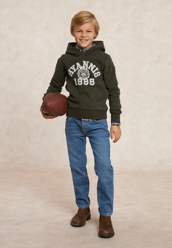 River Woods Fancy Fleece Hoodie Olijfgroen