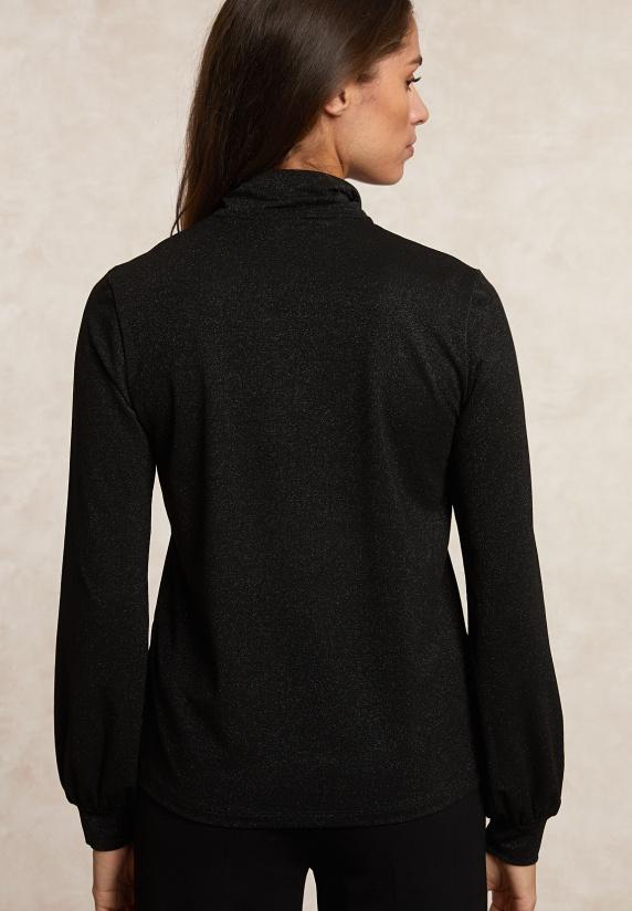 River Woods Fancy Glitter T-shirt Met Strik Zwart